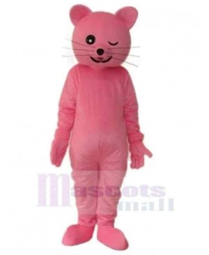 Cute Pink Cat Mascot Costume Animal Adult