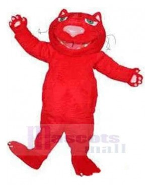 Red Cat Plush Mascot Costume Animal Adult