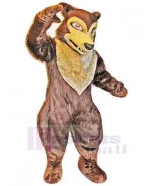 Strong Brown Wolf Mascot Costume Animal Adult