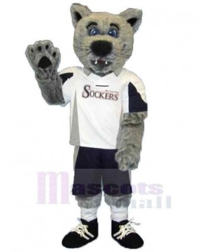 Sports Wolf Mascot Costume Animal in White Clothes