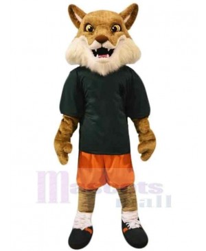High Quality Brown Coyote Wolf Mascot Costume Animal in Black T-shirt