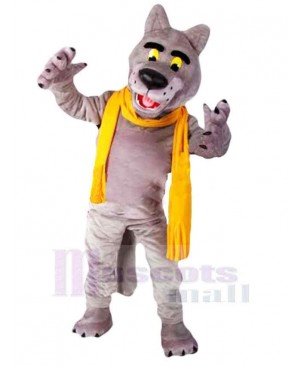 Top Quality Wolf Mascot Costume Animal with Yellow Scarf