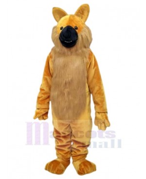 Yellow Brown Wolf Mascot Costume Animal with Black Nose