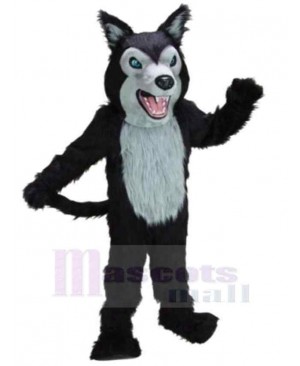 Sharp Teeth Black Wolf Mascot Costume Animal