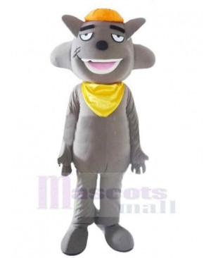 Cunning Cartoon  Wolf Mascot Costume Animal with Orange Hat
