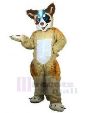 Blue Eyes Brown Wolf Mascot Costume Animal