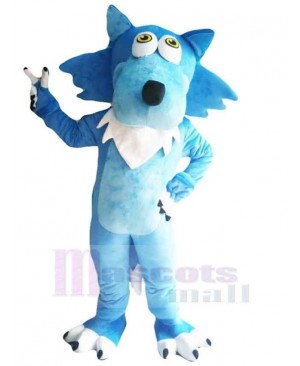 Cartoon Blue Wolf Mascot Costume Animal