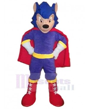 Super Blue Wolf Mascot Costume Animal