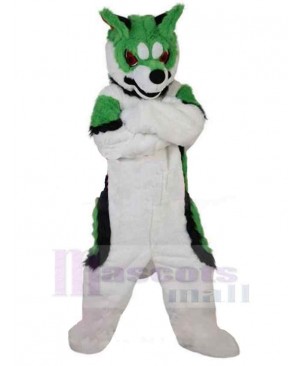 Angry Green Wolf Mascot Costume Animal