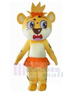 Baby Yellow Tiger Mascot Costume Animal with Skirt
