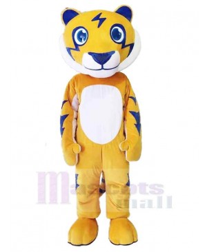 Friendly Yellow Tiger Mascot Costume Animal