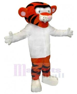 Tiger Mascot Costume Animal in White Shirt