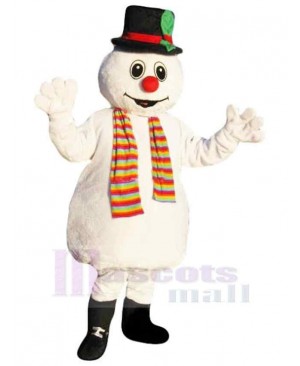 Christmas Snowman Mascot Costume with Black Hat