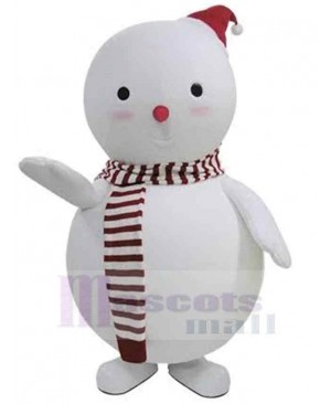 Christmas Blush Snowman Mascot Costume Cartoon