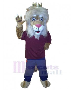 Friendly King Lion Mascot Costume Animal