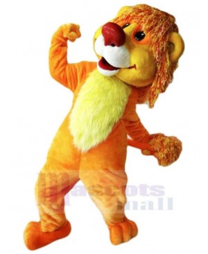 Red Nose Smiling Lion Mascot Costume Animal