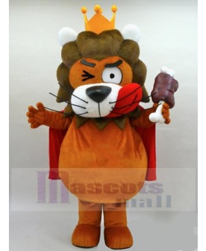 Funny Orange King Lion Mascot Costume Animal