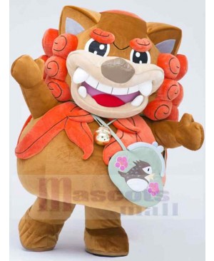 Brown and Orange Lion Mascot Costume Animal