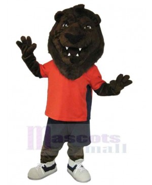 Football Lion Mascot Costume Animal in Red T-shirt