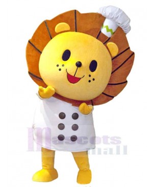 Cute Chef Lion Mascot Costume Animal