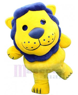 Yellow Lion Mascot Costume Animal with Blue Nose