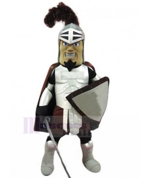 Smiling Knight with Brown Tassel Mascot Costume People