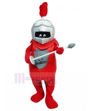 Red Cute Knight with Arrow Mascot Costume People