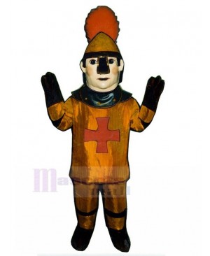 Bronzed Crusader Knight Mascot Costume People