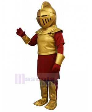 Golden and Red Roman Knight Mascot Costume People