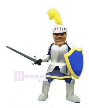 Grinning Medieval Knight Mascot Costume People