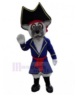 Lovely Gray French Bulldog Mascot Costume in Pirate Suit Animal