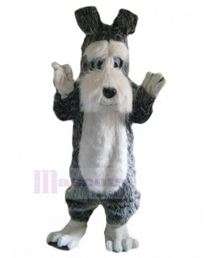 Plushy Gray Terrier Dog Fursuit Mascot Costume Animal