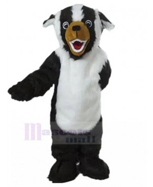 White and Black Rottweiler Dog Mascot Costume with Brown Mouth Animal