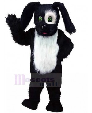 Black and White Long Fur Shepherd Sheepdog Mascot Costume Animal