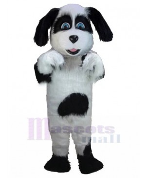 Friendly White and Black Old English Sheepdog Mascot Costume Animal