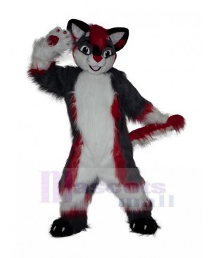 Furry White and Red Fox Dog Mascot Costume Animal