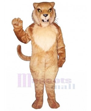 Serious Light Brown Wildcat Mascot Costume Animal