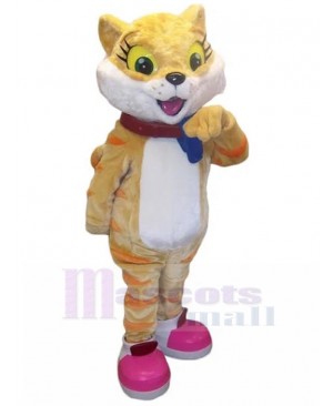 Cute Yellow and Orange Tabby Cat Mascot Costume Animal