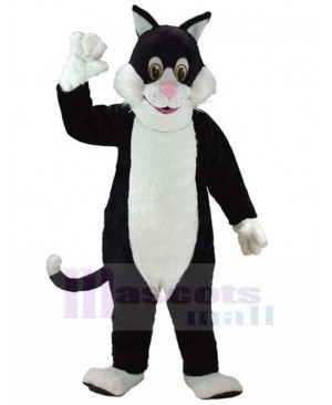 Friendly Tuxedo Cat Mascot Costume Animal