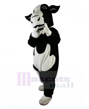 Cheerful Black and White Dairy Cow Mascot Costume Animal