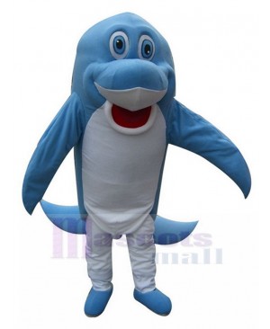 Blue and White Dolphin Mascot Costume Animal