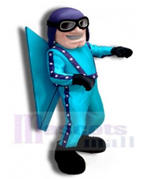 Light Blue Pilot Miramar Mascot Costume People