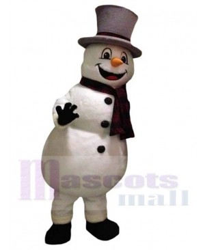 Friendly Snowman Mascot Costume Cartoon