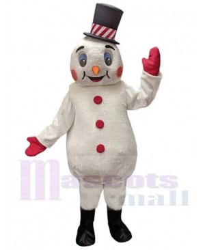 Cute Christmas Snowman Yeti Mascot Costume Cartoon
