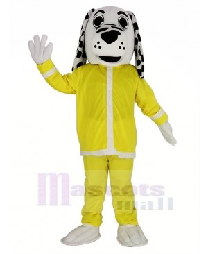 Dalmatian Fire Dog in Yellow Mascot Costume Animal