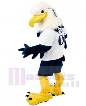 Fierce White Head Blue Eagle Mascot Costume Animal