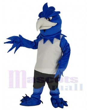 Royal Blue Phoenix Mascot Costume Animal in Black Shorts