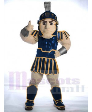 Blue Spartan Trojan Knight Sparty with Gold Trim Mascot Costume People