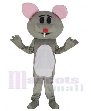 Cute Gray Mouse with Red Nose Mascot Costume Animal
