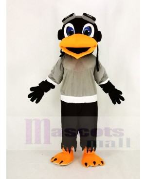 Skyhawk with Gray T-shirt Mascot Costume Animal